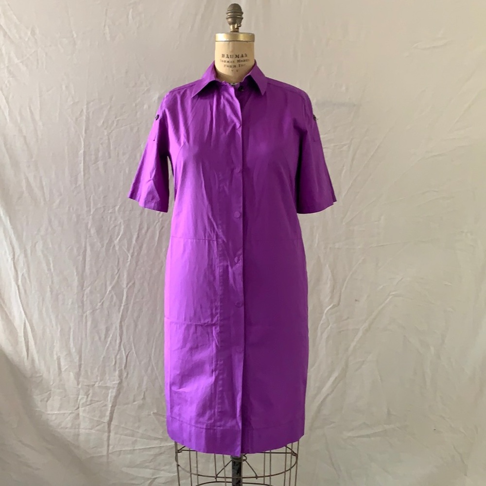 AKRIS Punto Poplin Button Up Dress
